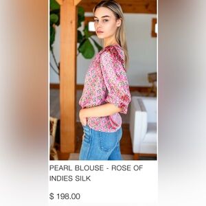 NWT Emerson Fry Pearl Pink Floral Silk Blouse size M